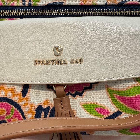 SPARTINA 449 Crossbody Bag printed linen & leather bag! - Picture 2 of 4